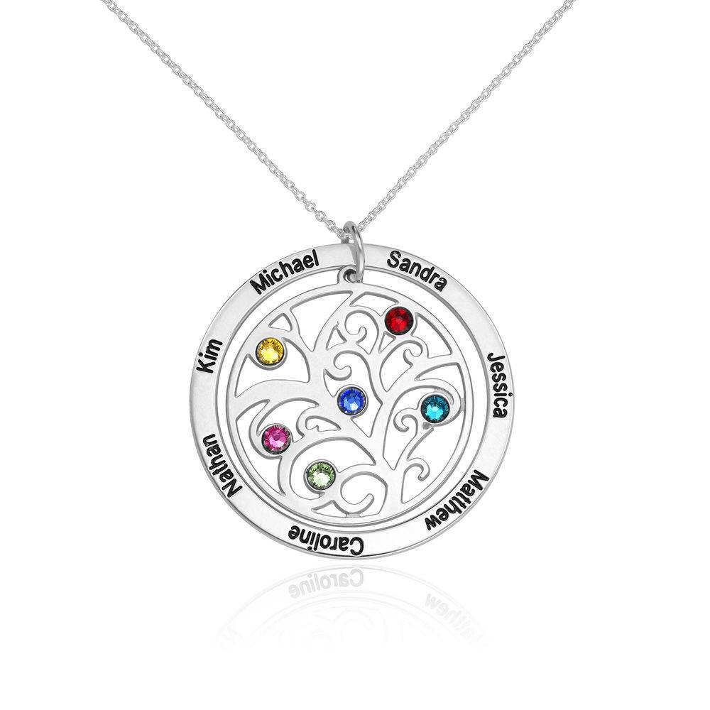 Family Tree Birthstone Necklace in Premium Silver-1 product photo