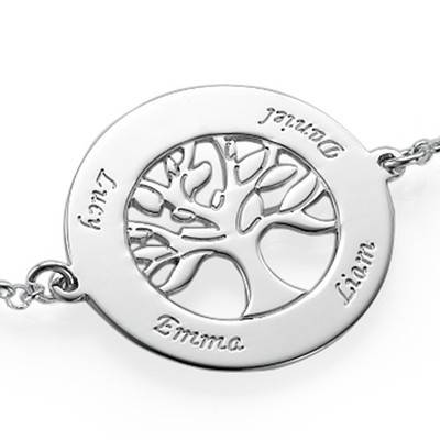 Family Tree Bracelet in Silver with Engraving product photo