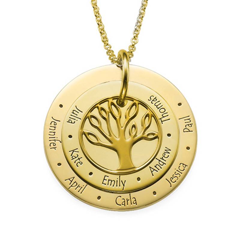 Family Tree Necklace for Moms - Gold Plated product photo