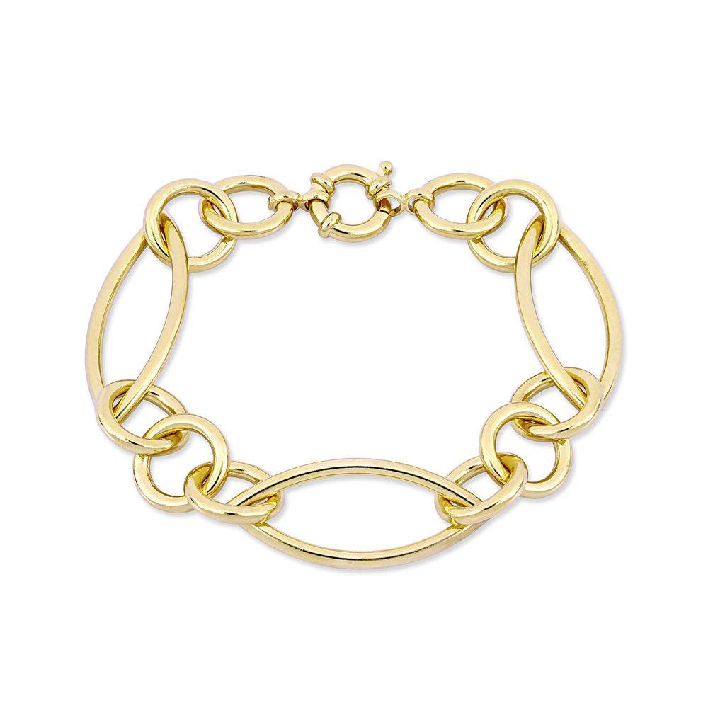 Fancy Link Bracelet in Gold Plated Sterling Silver with Big Stylish product photo