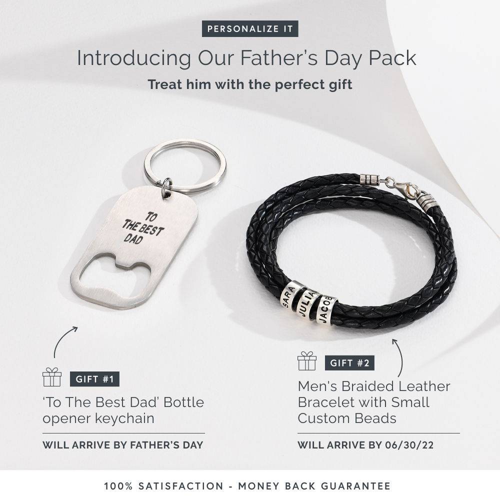 Father's Day Pack: Personalized bracelet and keychain-1 product photo