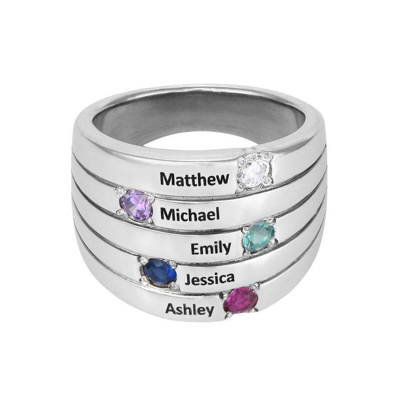 Five Stone Mothers Ring in Silver product photo