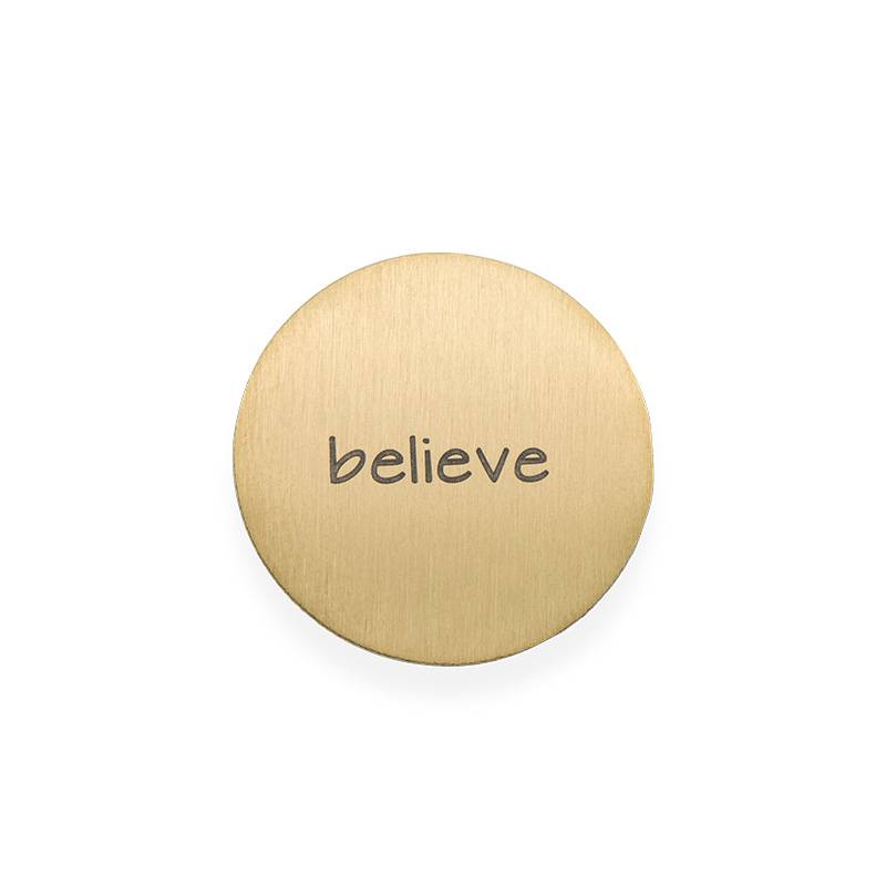 Floating Charm Plate - Engraved Gold Plated Disc product photo