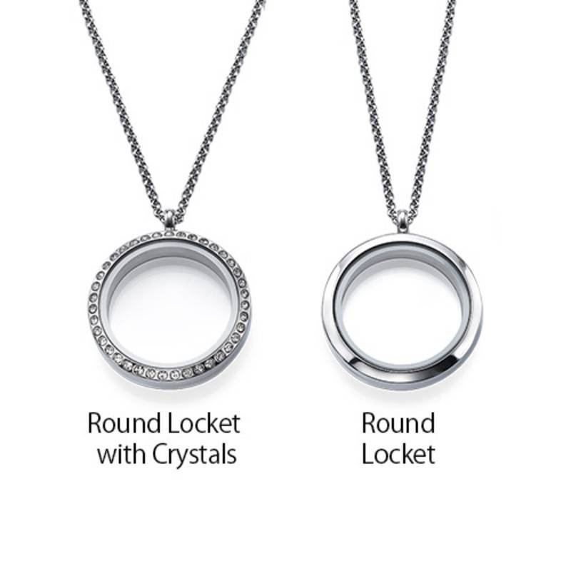 Floating Locket Photo Necklace in Stainless Steel-4 product photo