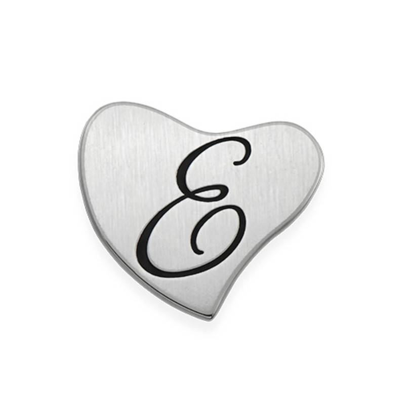 Floating Locket Plate - Silver Heart with Initial product photo