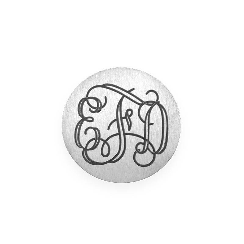 Floating Locket Plate - Silver Plated Disc with Monogram product photo