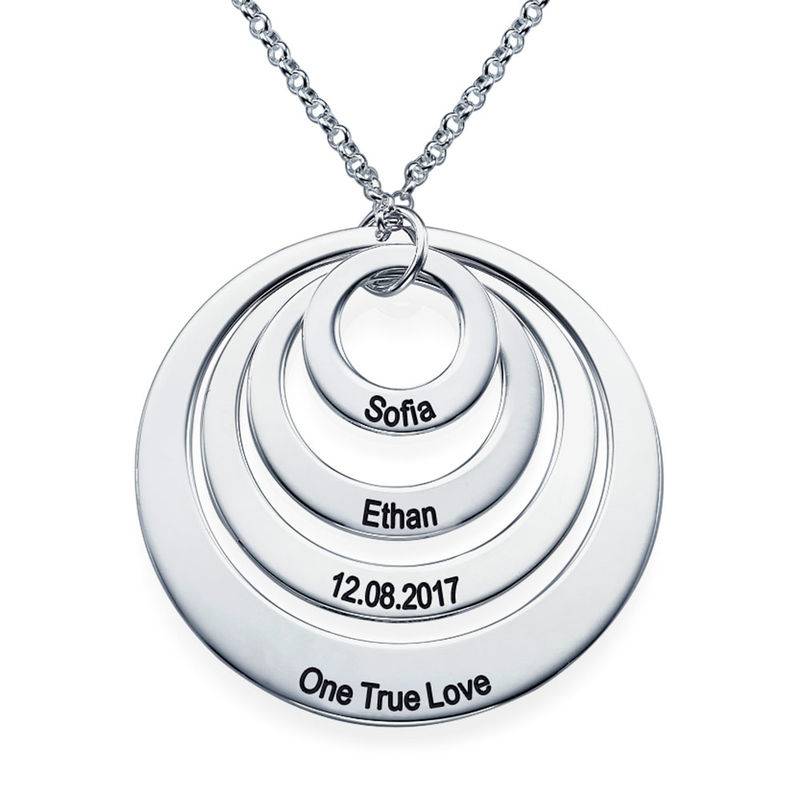 Four Open Circles Necklace with Engraving product photo