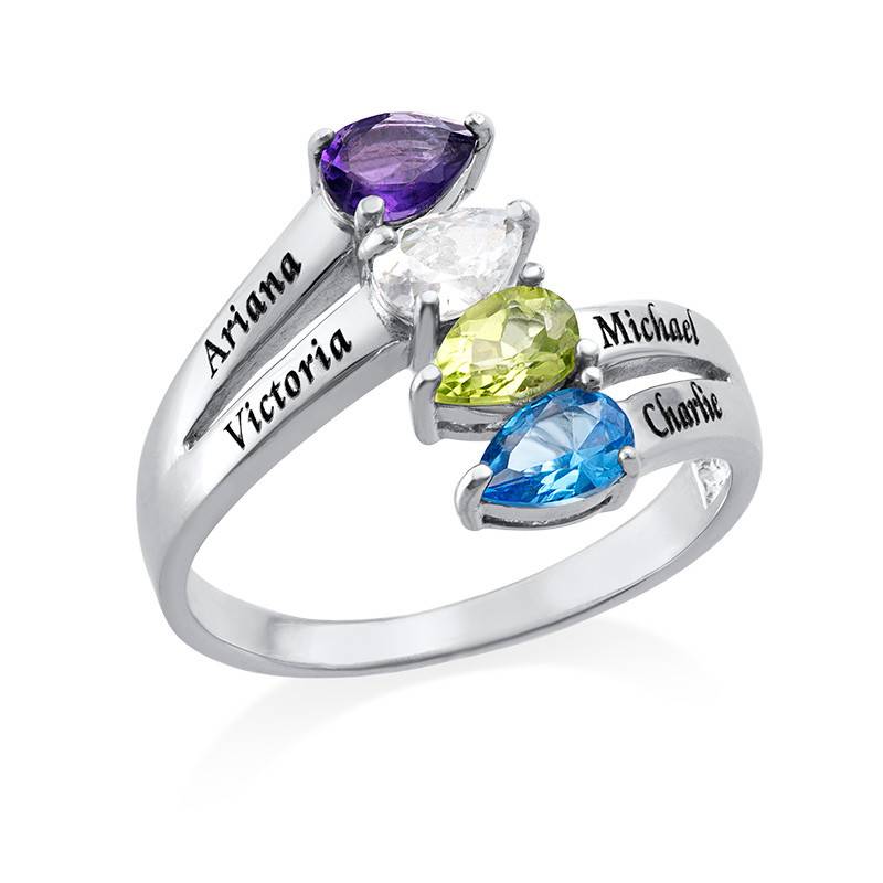 Four Stone Mothers Ring in Sterling Silver product photo