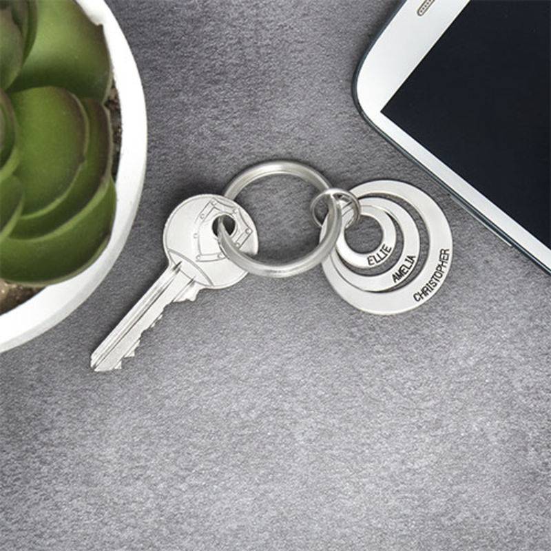 Gift for Mum - Three Disc Engraved Keyring product photo