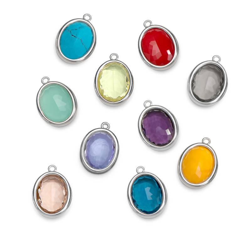Glass Stones with Silver Lining product photo
