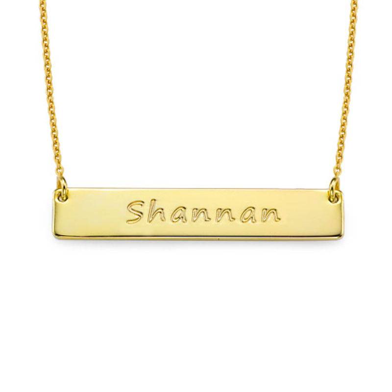 Personalized Bar Necklace in 18k Gold Plated product photo