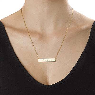 Personalized Bar Necklace in 18k Gold Plated product photo