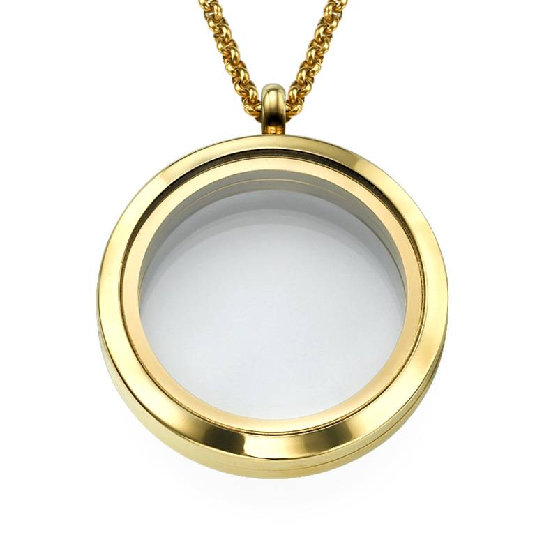 Gold Plated Round Locket Necklace product photo