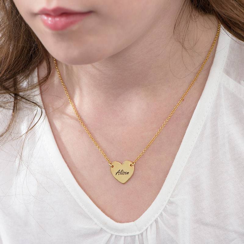 Collar Corazón Grabado en oro vermeil 18K-1 foto de producto