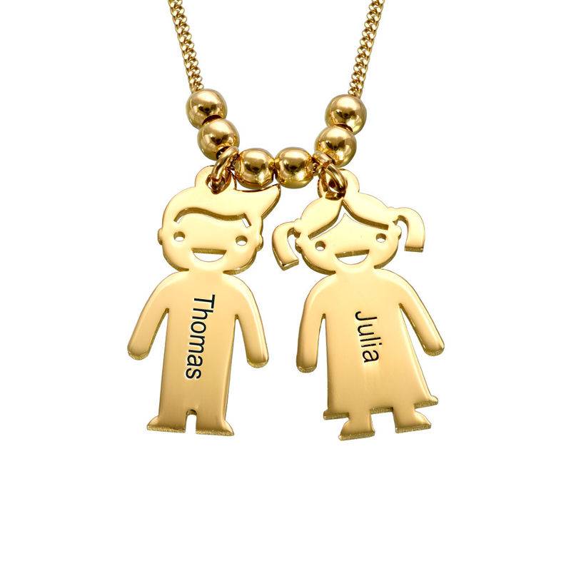 Colgante de niño y niña personalizado en oro Vermeil foto de producto