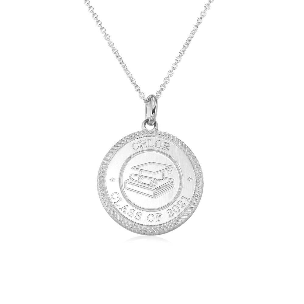 Graduation Cap Personalized Necklace in Sterling Silver product photo