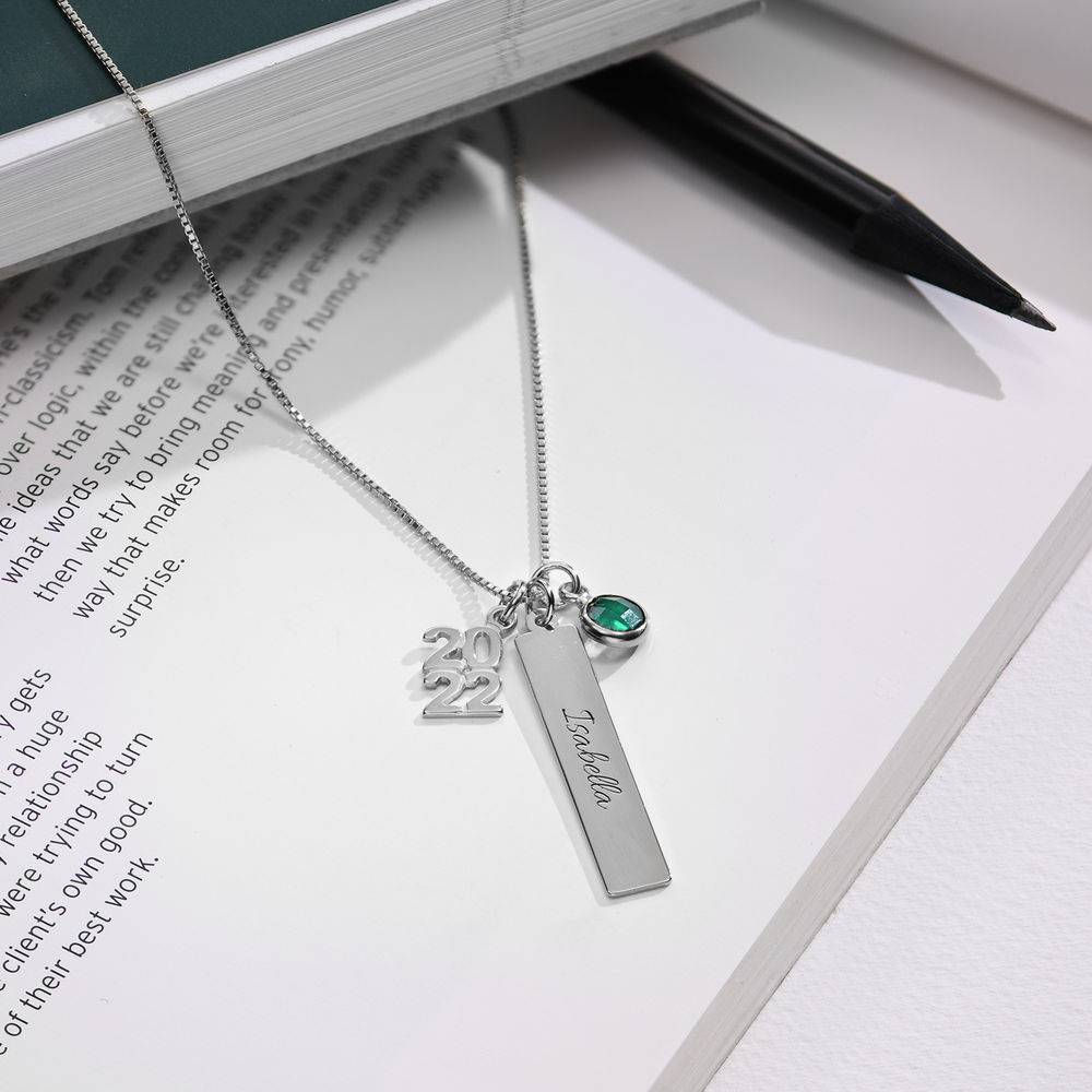 Personalised Charms Graduation Necklace in Sterling Silver-4 product photo