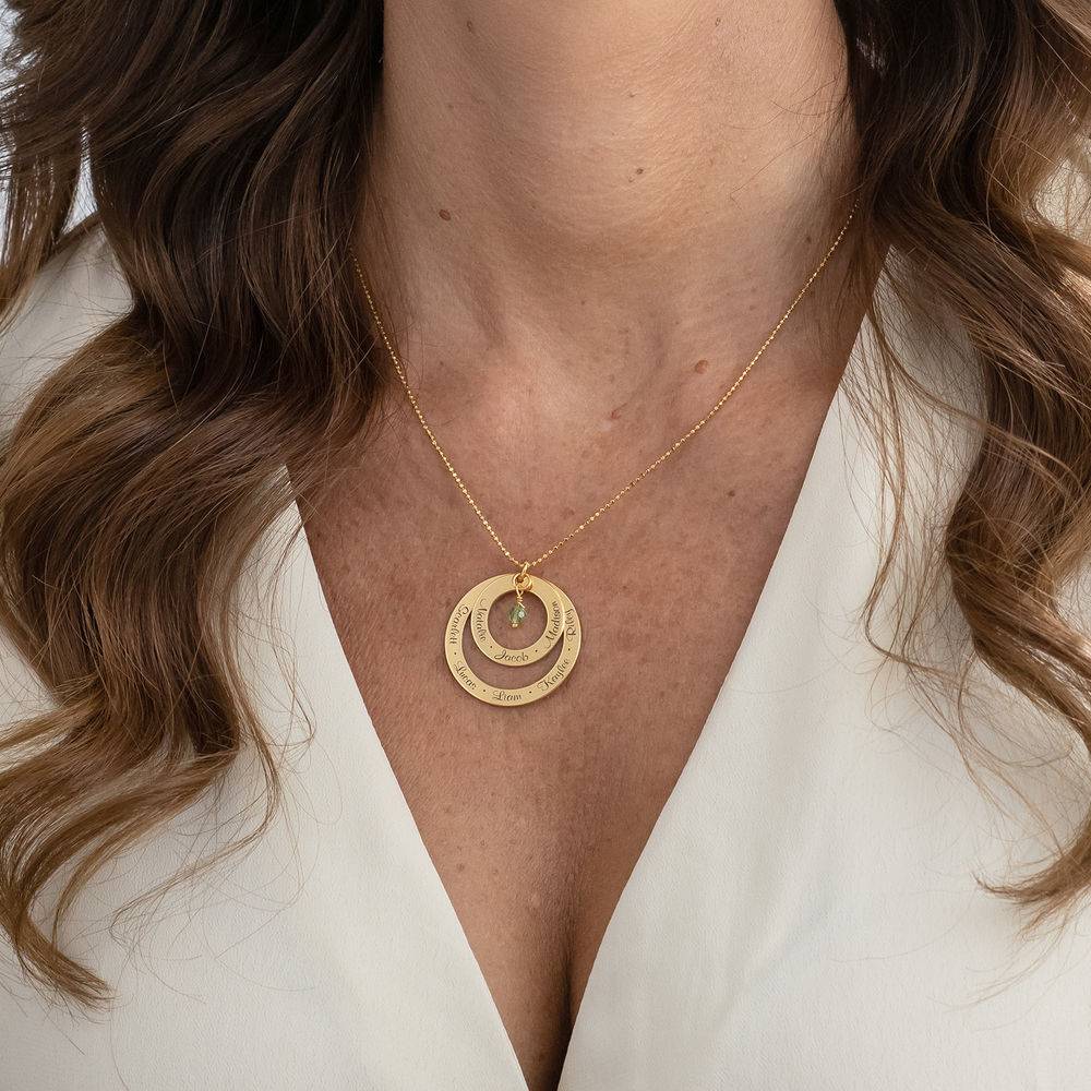 Geburtsstein-Halskette für die Großmutter - 750er Gold-Vermeil-1 Produktfoto