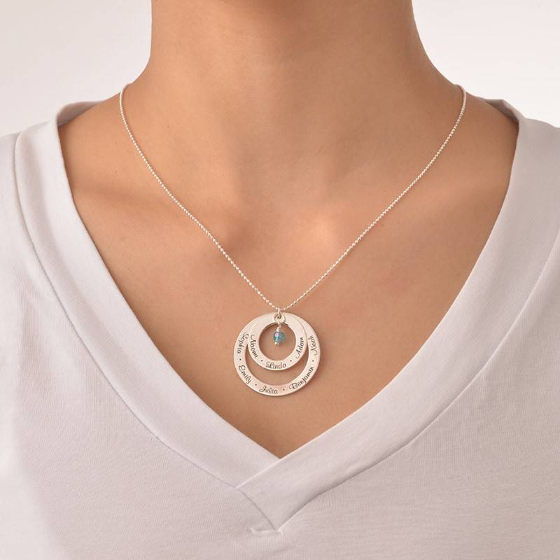 Grandma Birthstone Necklace in Sterling Silver-2 product photo