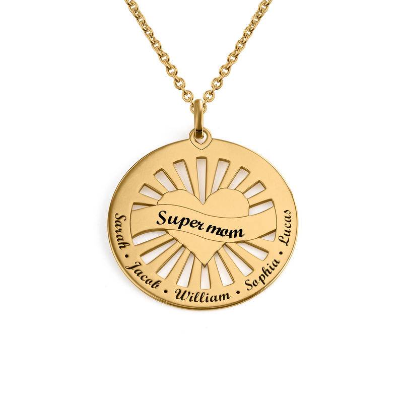 Grandma Circle Pendant Necklace with Engraving in 18K Gold Plating product photo