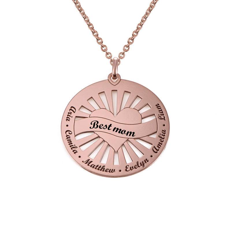 Grandma Circle Pendant Necklace with Engraving in 18K Rose Gold product photo