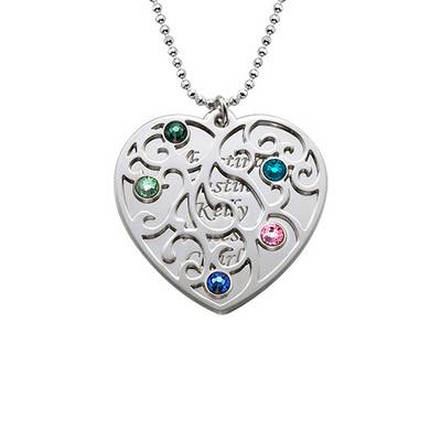 Heart Shaped Filigree Nan Necklace in Sterling Silver-2 product photo
