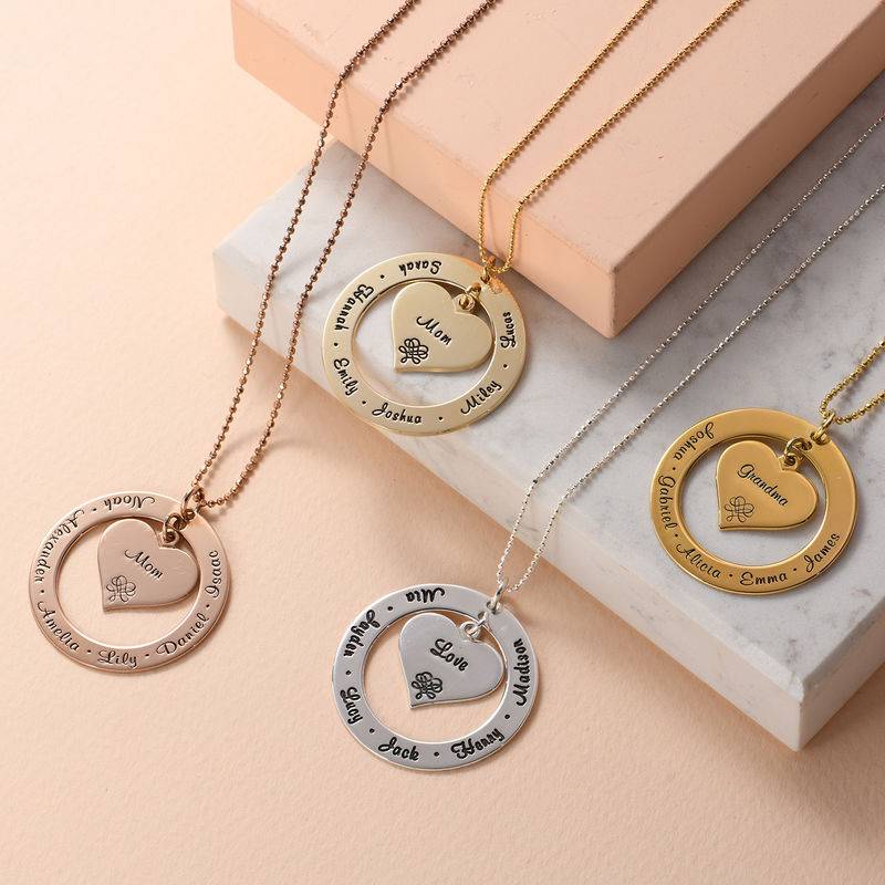Grandmother / Mother Necklace with Names in 18ct Gold Plating-6 product photo