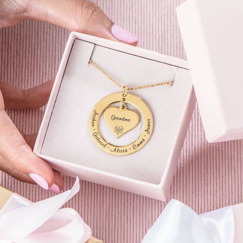 Grandmother / Mother Necklace with Names in 18ct Gold Plating-5 product photo