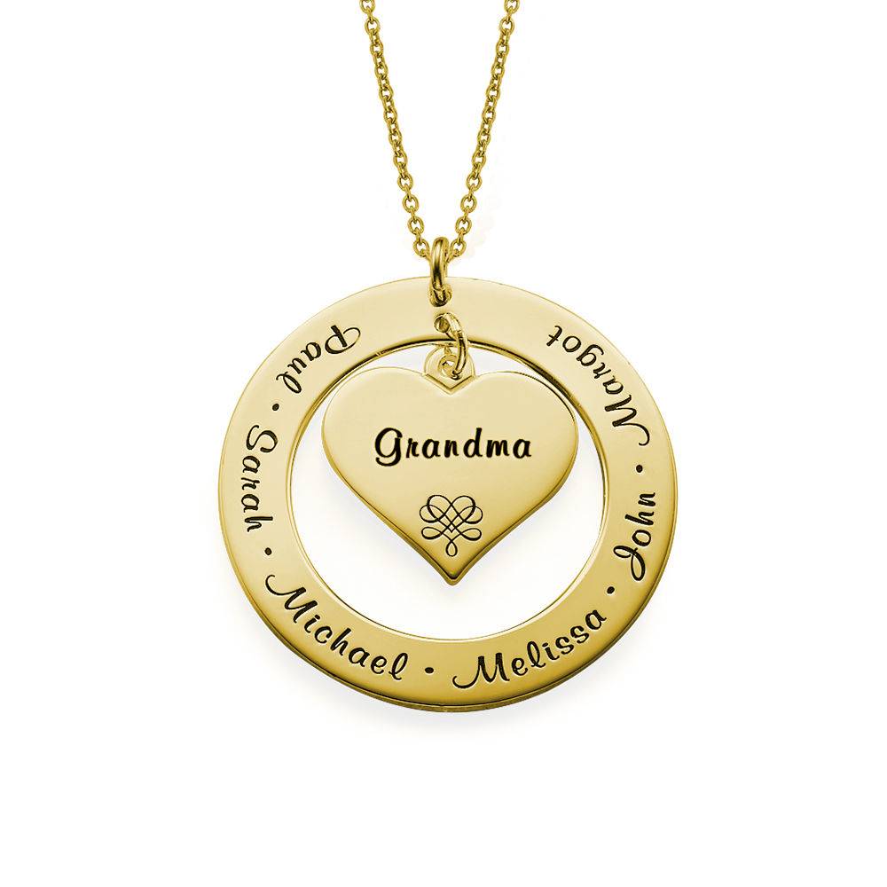 Grandmother / Mother Necklace with Names in 18ct Gold Plating-1 product photo