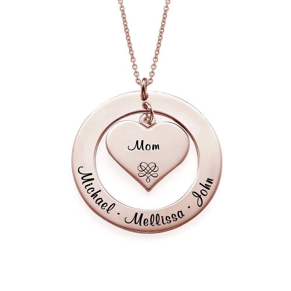 Grandmother / Mother Necklace with Names in 18ct Rose Gold Plating-3 product photo