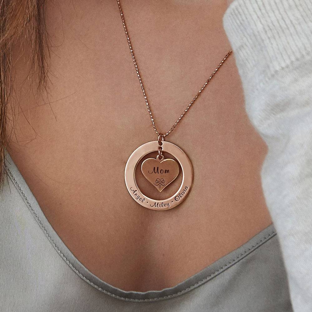 Grandmother / Mother Necklace with Names in 18ct Rose Gold Plating-2 product photo