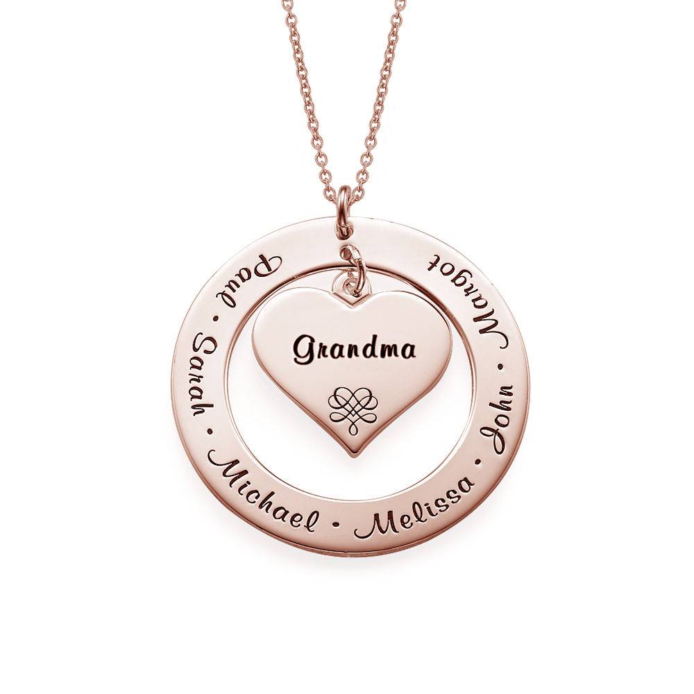 Grandmother / Mother Necklace with Names in 18ct Rose Gold Plating-5 product photo