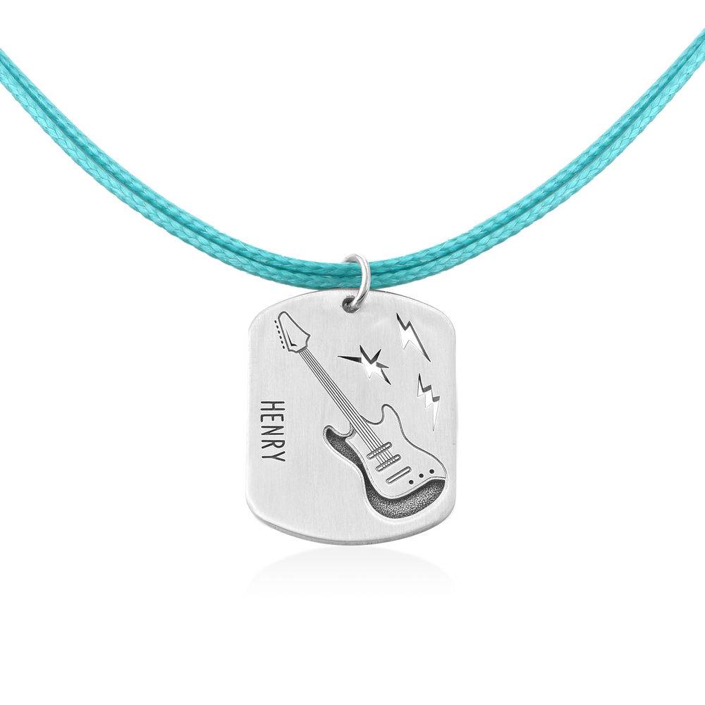 Guitar Custom Dog Tag in Sterling Silver-2 product photo