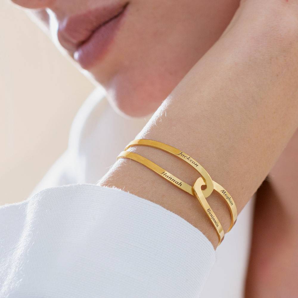 Hand in Hand - Custom Bracelet Cuff in Gold Plating-4 product photo