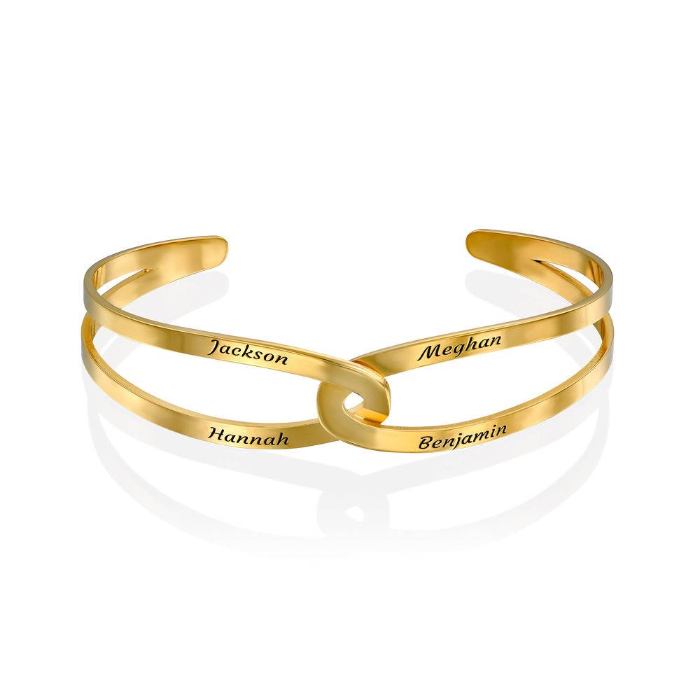 Hand in Hand - Custom Bracelet Cuff in Gold Vermeil-4 product photo
