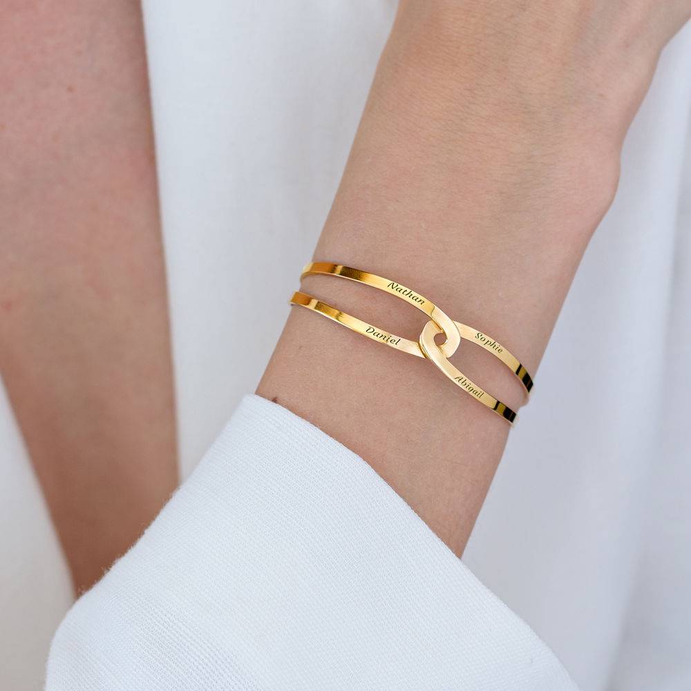 Hand in Hand - Custom Bracelet Cuff in Gold Vermeil-3 product photo
