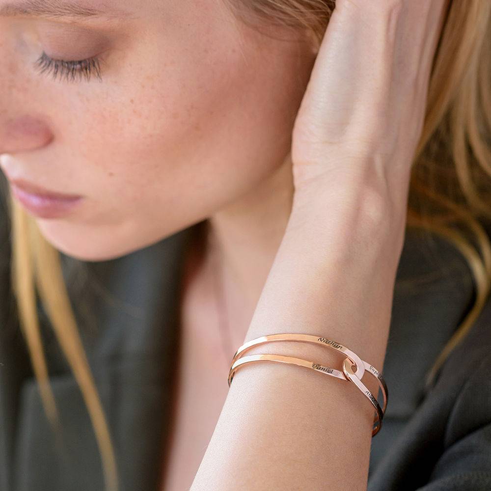 Hand in Hand - Custom Bracelet Cuff in Rose Gold Plating-1 product photo