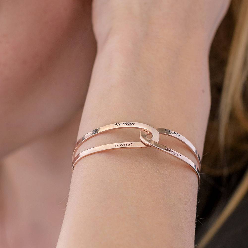 Hand in Hand - Custom Bracelet Cuff in Rose Gold Plating product photo