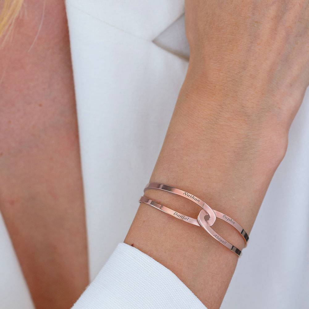 Hand in Hand - Custom Bracelet Cuff in Rose Gold Plating product photo