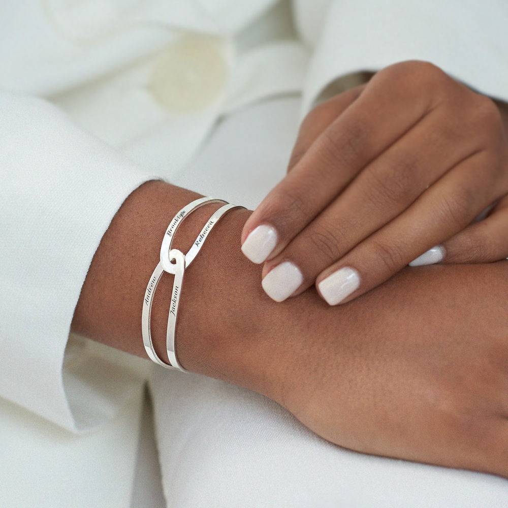 Hand in Hand- Custom Bracelet Cuff in Sterling Silver-3 product photo