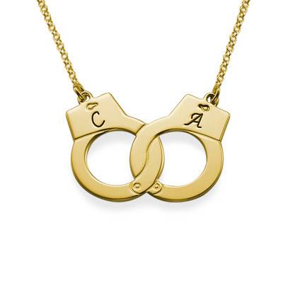 Handcuff Initial Necklace in 18ct Gold Plating-2 product photo