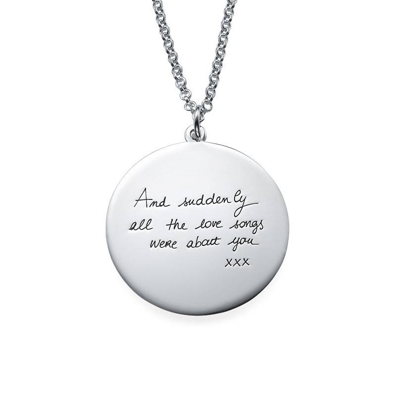 Handwriting Necklace - Disc Shaped product photo
