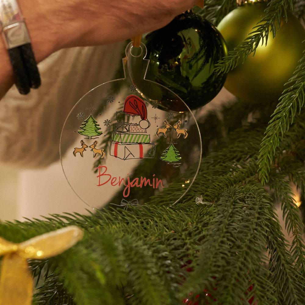 Happy Tree Custom Christmas Ornament - Single Name-2 product photo