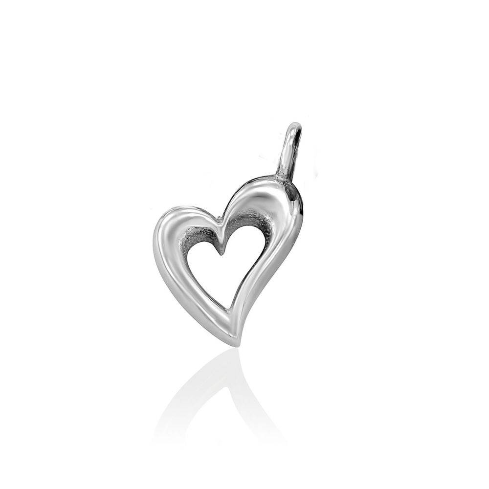Herz-Charm für Linda Kreisanhänger-Kette - 925er Sterlingsilber Produktfoto