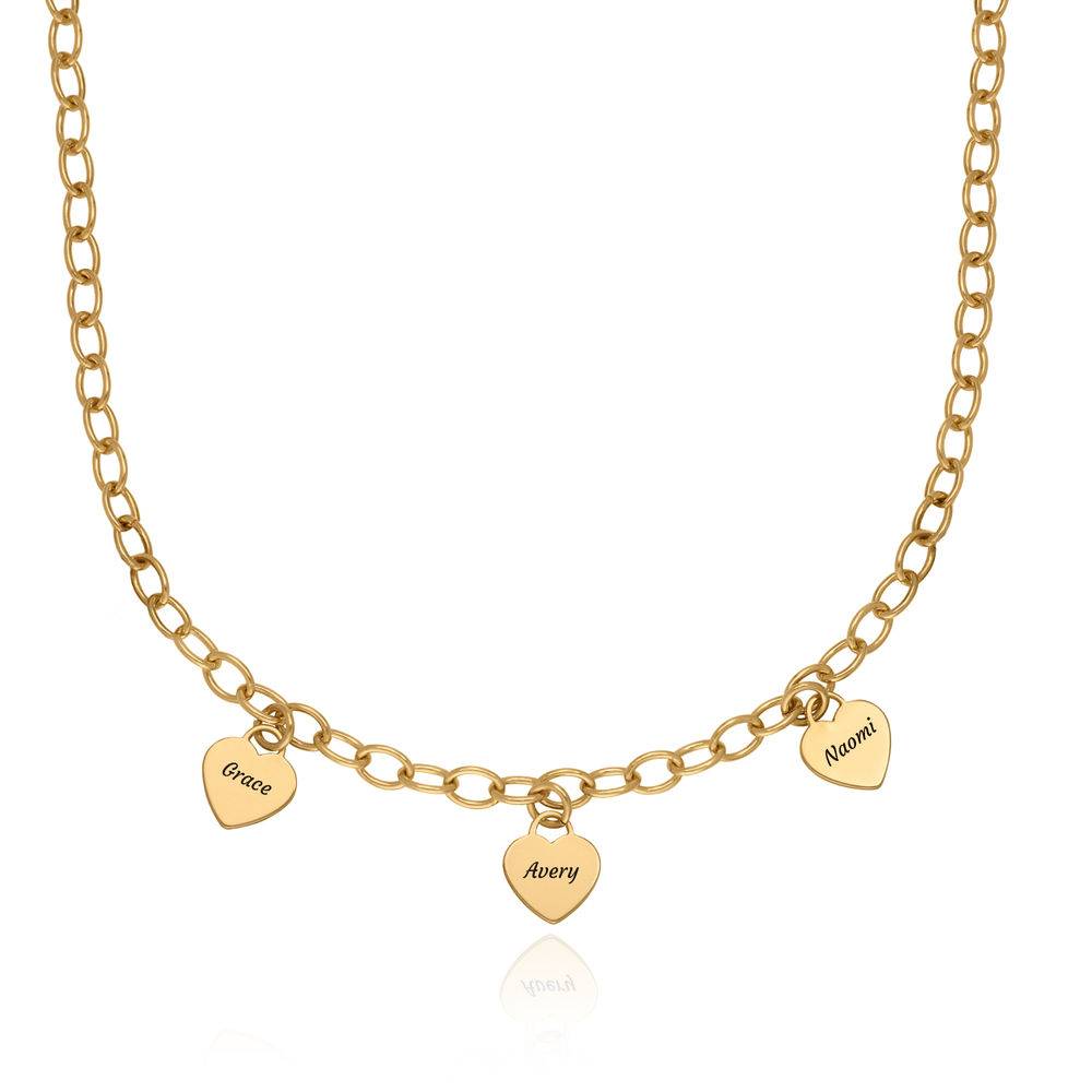 Heart Charms Necklace in 18k Gold Vermeil-2 product photo