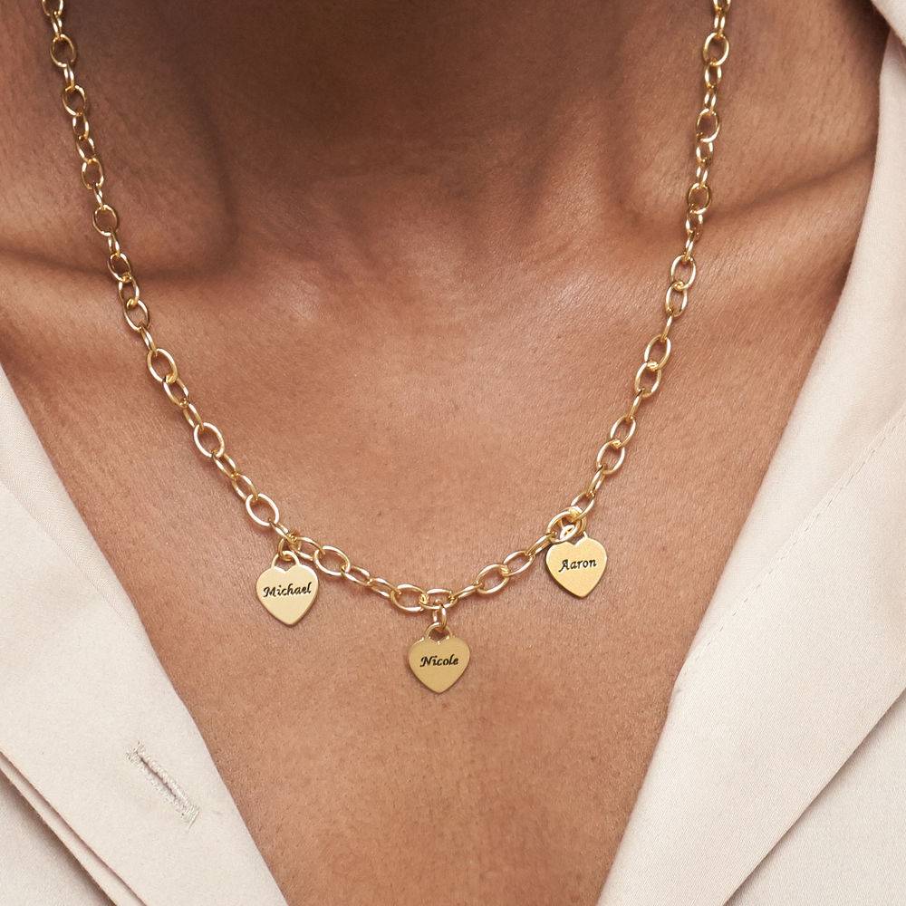 Heart Charms Necklace in 18k Gold Vermeil product photo