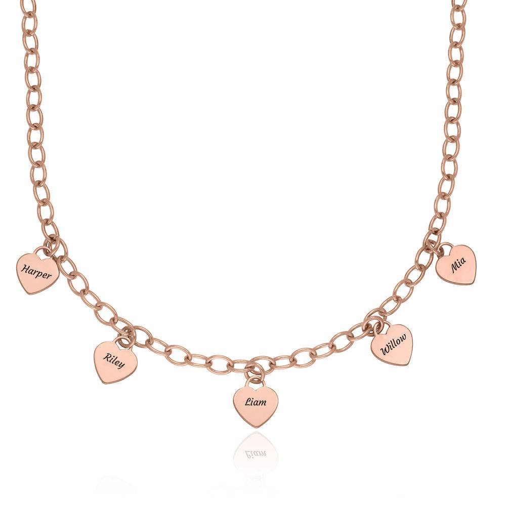 Heart Charms Necklace in 18ct Rose Gold Plating-3 product photo