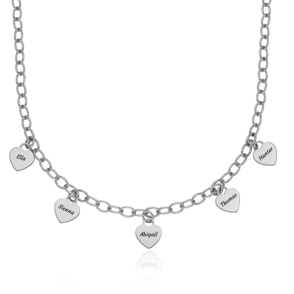 Hjerte charms halskæde i sølv-3 produkt billede