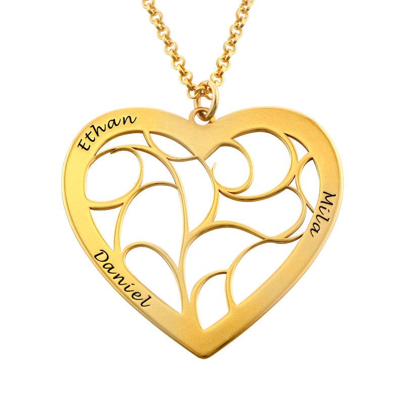 Collar Árbol de la Vida en forma de Corazón en Chapado de Oro 18k-2 foto de producto