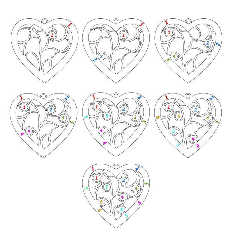 Livets träd-halsband i form av ett hjärta i roséguldplätering och med månadsstenar-3 produktbilder